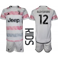 Camiseta Juventus Alex Sandro #12 Segunda Equipación Replica 2023-24 para niños mangas cortas (+ Pantalones cortos)